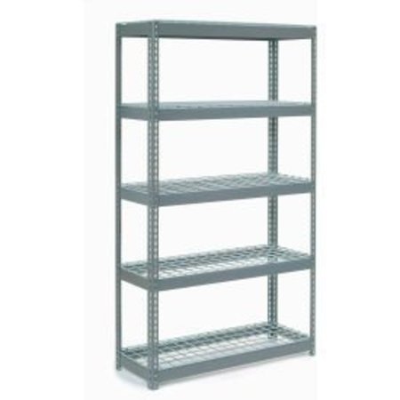 GLOBAL EQUIPMENT Extra Heavy Duty Shelving 48"W x 12"D x 84"H With 5 Shelves, Wire Deck, Gry 717432